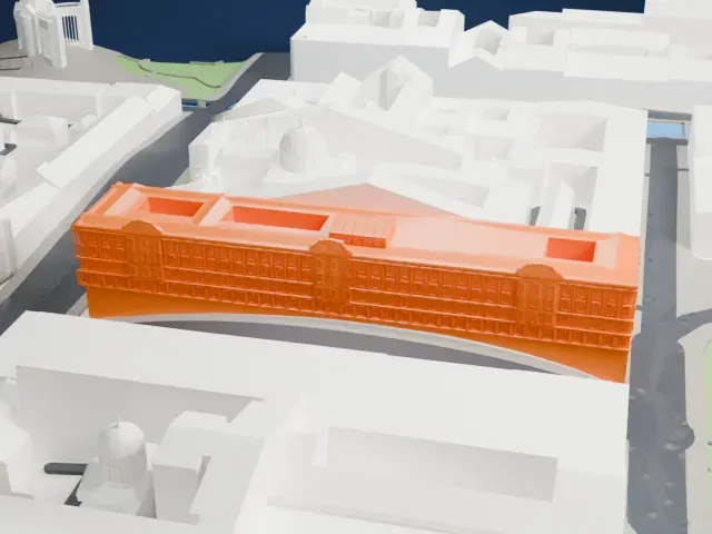Grand Hotel Europe model, East view