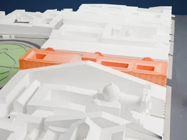 Grand Hotel Europe model, West view