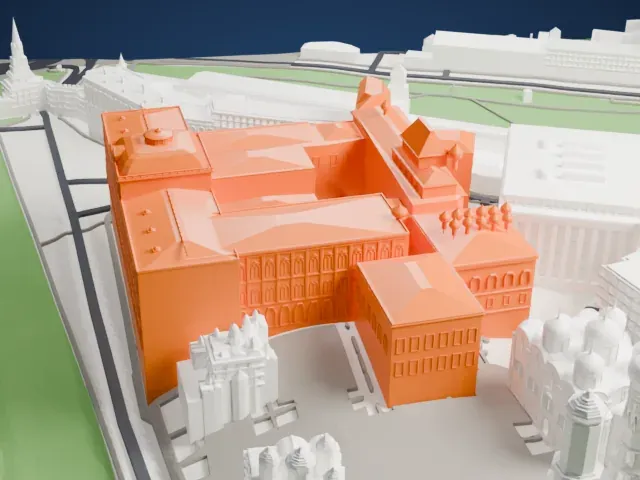 Grand Kremlin Palace model, East view