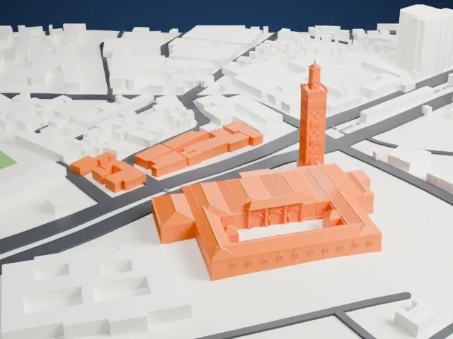 Grand Mosque of Dakar model, West view