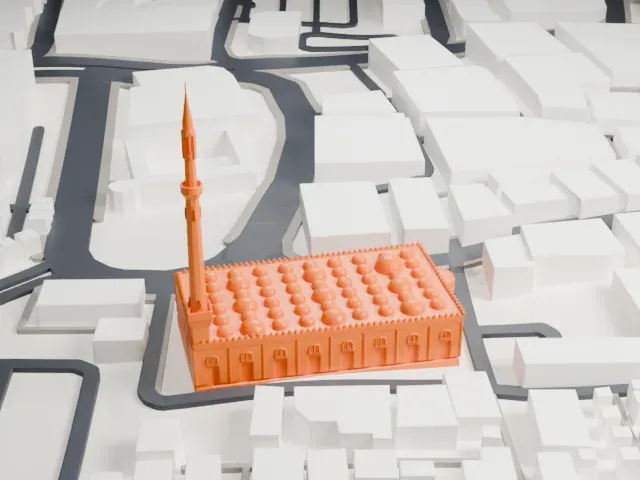 Grand Mosque of Dubai model, North view