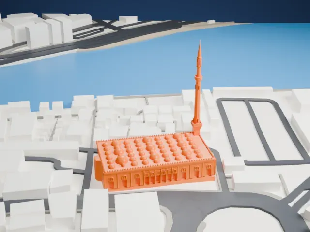 Grand Mosque of Dubai model, South view