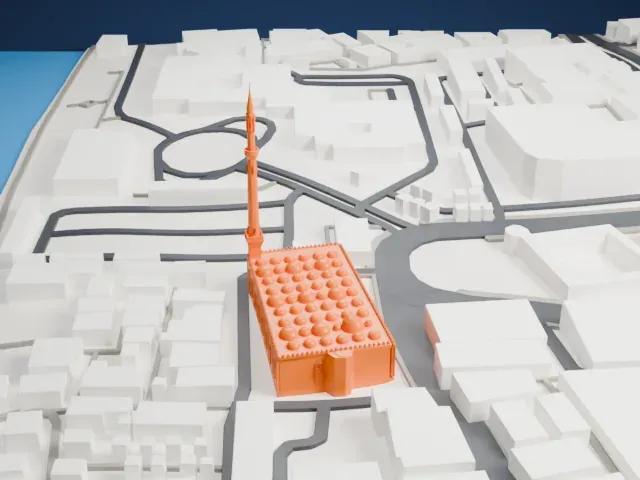 Grand Mosque of Dubai model, West view