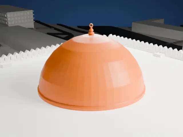 Grand Mosque of Kuwait model, East view