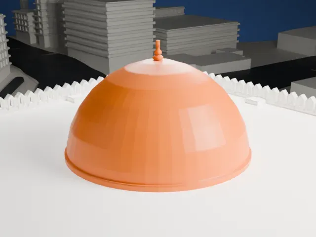 Grand Mosque of Kuwait model, North view