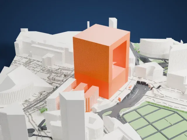 Grande Arche model, North view