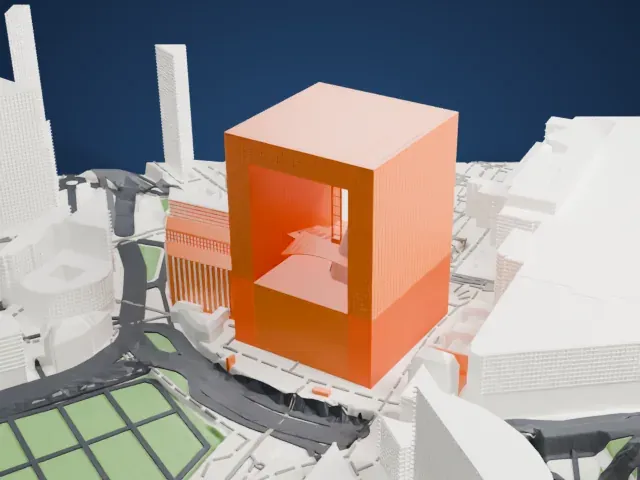 Grande Arche model, West view