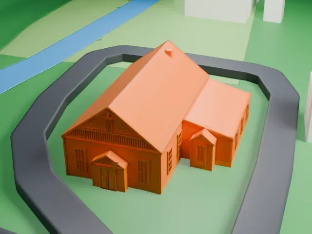 Grange Hall, Wilton model, North view