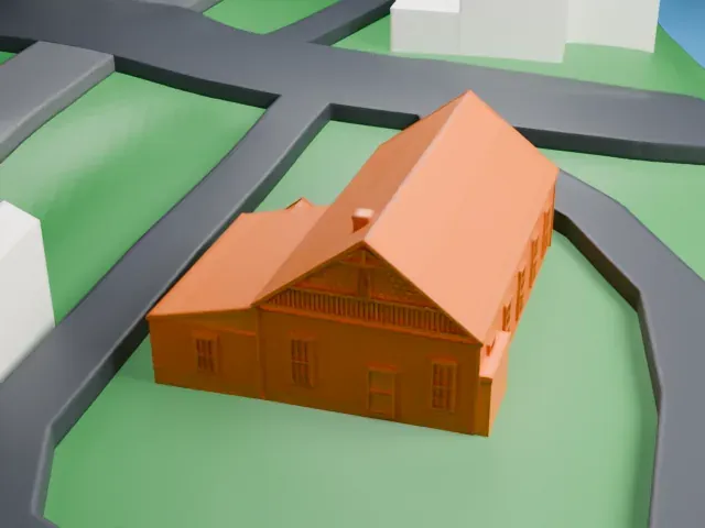 Grange Hall, Wilton model, South view