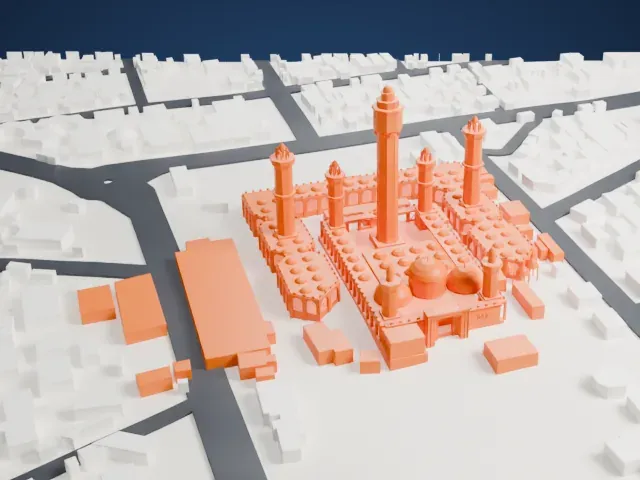 Great Mosque of Touba model, East view