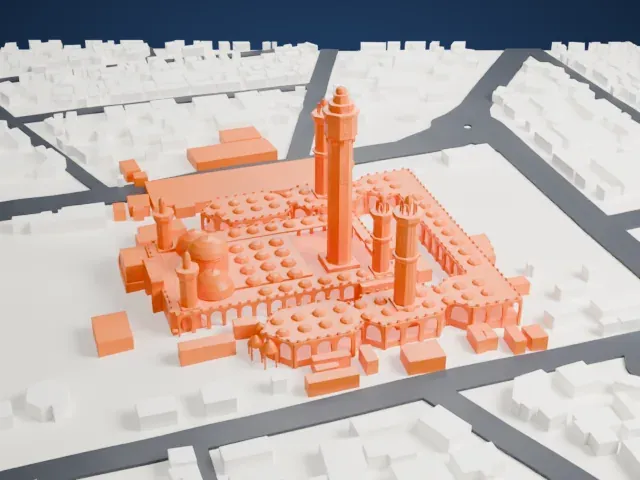 Great Mosque of Touba model, North view