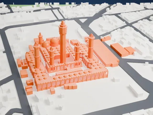 Great Mosque of Touba model, West view