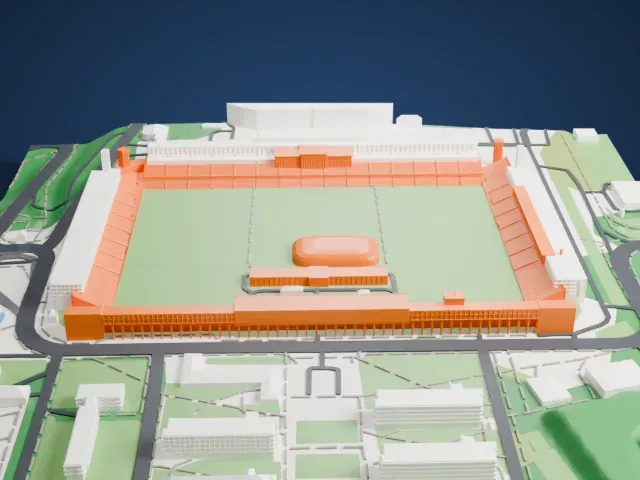 Great Strahov Stadium model, East view