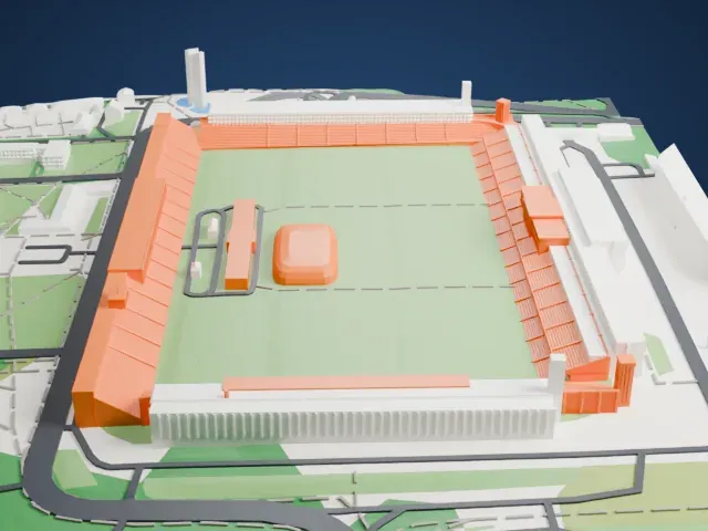 Great Strahov Stadium model, North view