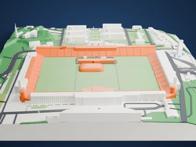 Great Strahov Stadium model, West view