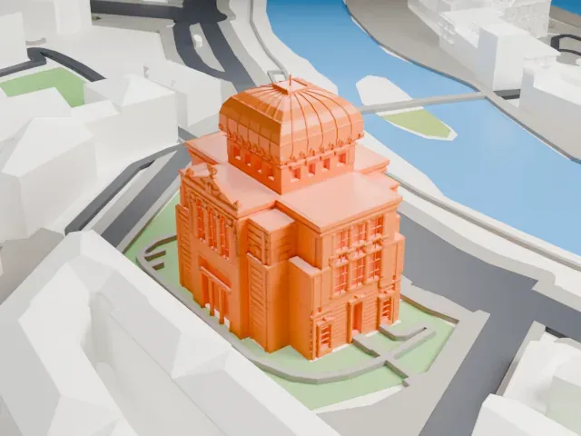 Great Synagogue of Rome model, North view
