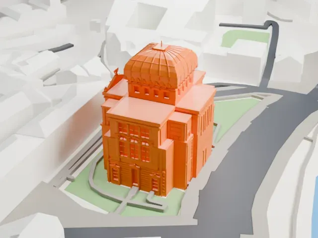 Great Synagogue of Rome model, West view