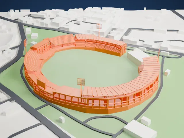 Green Park Stadium model, North view