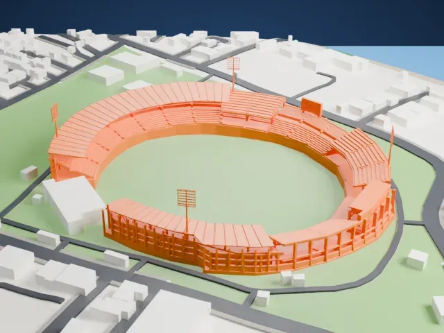 Green Park Stadium model, South view