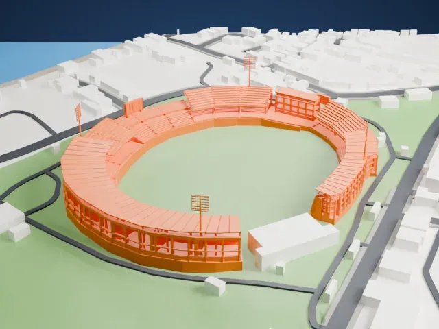 Green Park Stadium model, West view
