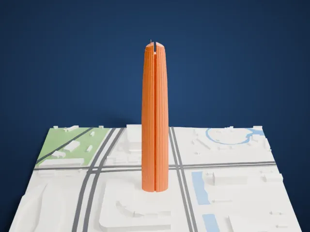 Greenland Group Suzhou Center model, South view