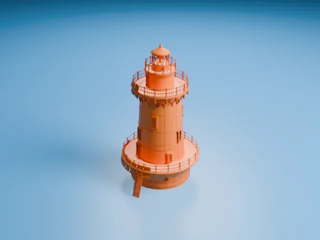 Greens Ledge Light model, East view