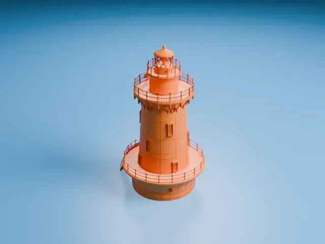 Greens Ledge Light model, North view
