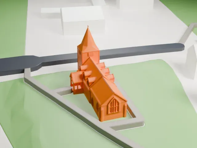 Greensted Church model, East view