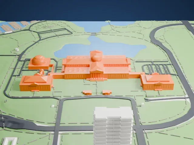 Griffin Museum of Science and Industry model, North view