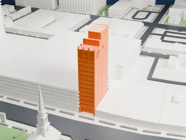 Griffith Building model, East view