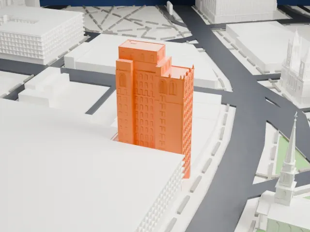 Griffith Building model, South view