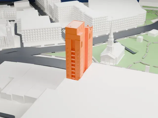 Griffith Building model, West view