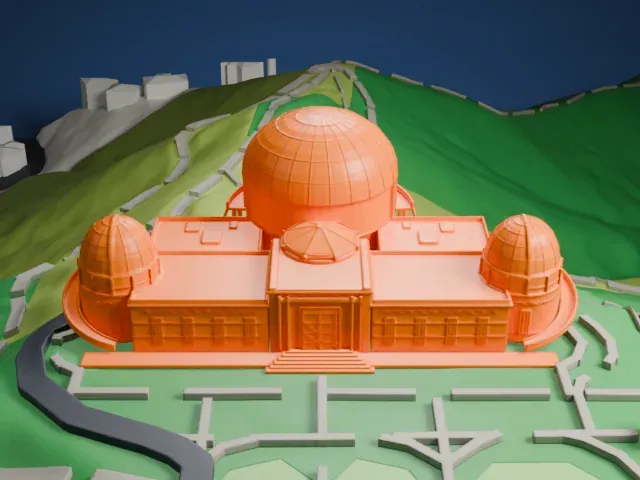 Griffith Observatory model, North view