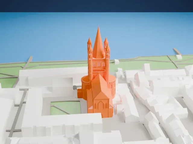 Great St. Martin Church model, West view
