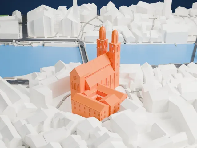 Grossmünster model, East view