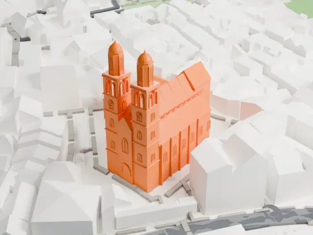 Grossmünster model, West view