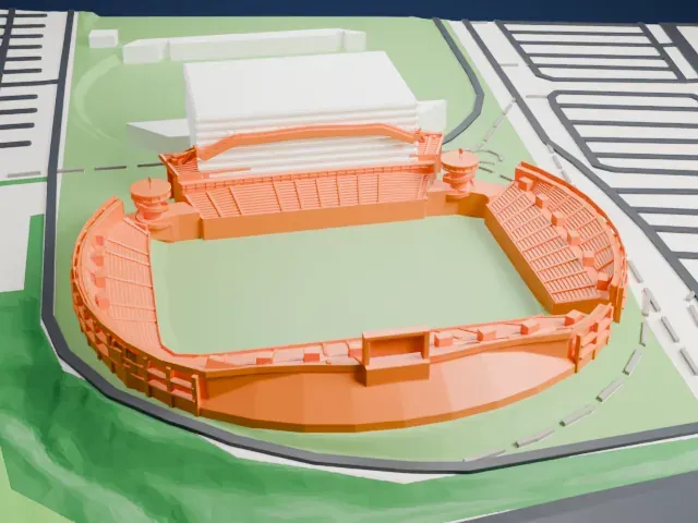 GSP Stadium model, East view
