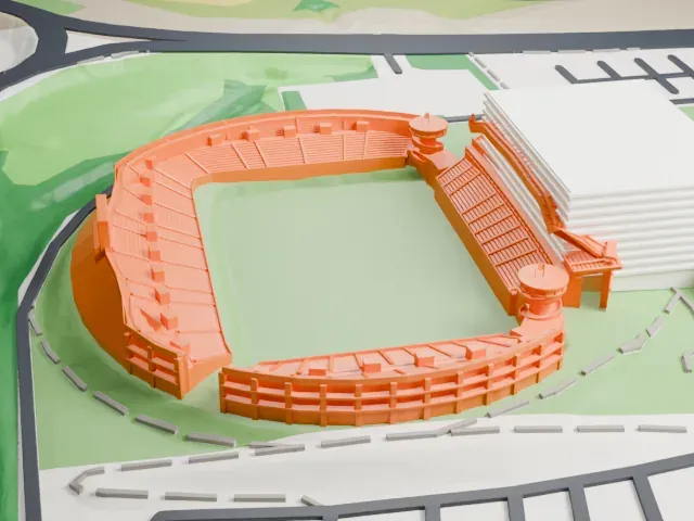 GSP Stadium model, North view