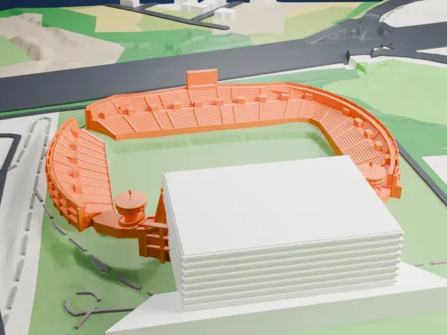 GSP Stadium model, West view