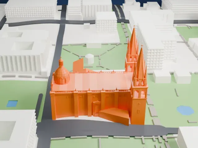 Guadalajara Cathedral model, North view
