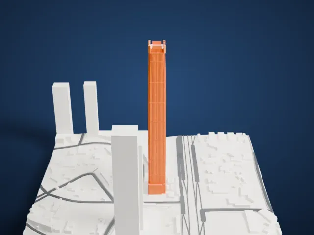 Guangxi China Resources Tower model, East view