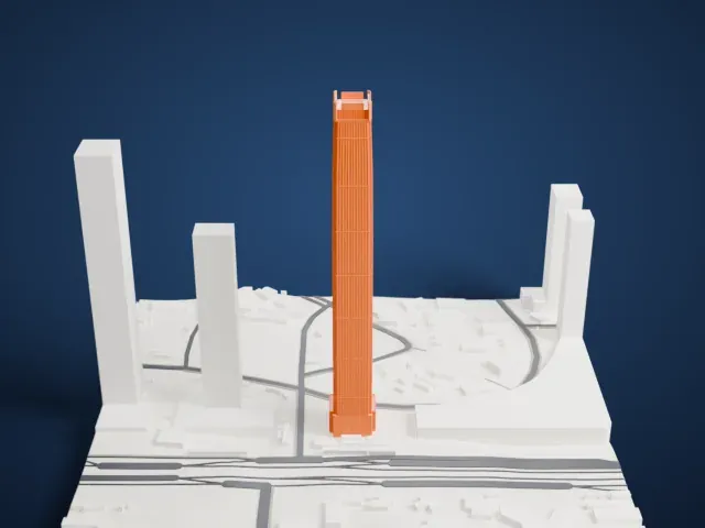 Guangxi China Resources Tower model, North view