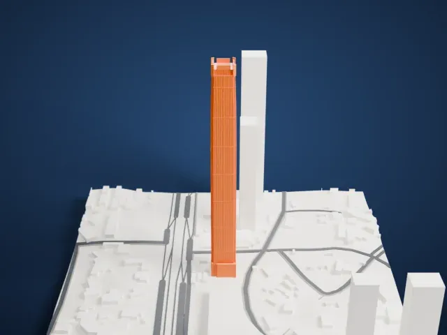 Guangxi China Resources Tower model, West view