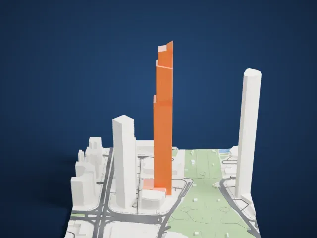Guangzhou CTF Finance Centre model, North view