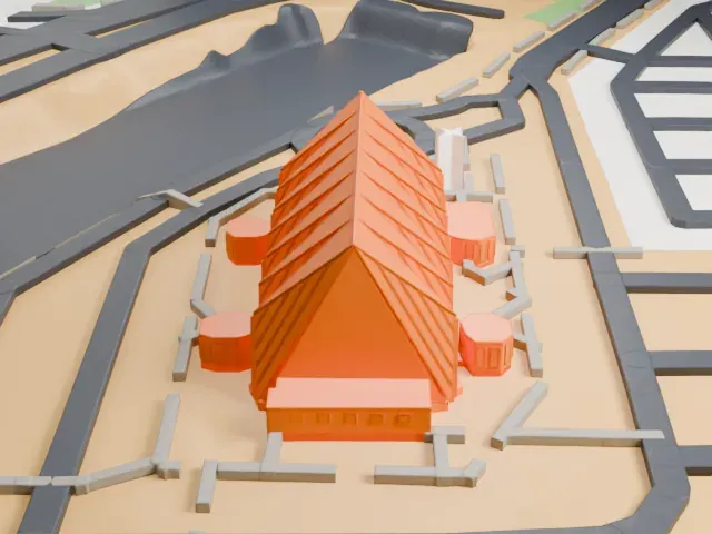 Guardian Angel Cathedral model, East view