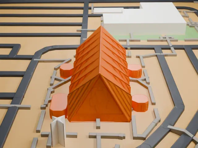 Guardian Angel Cathedral model, West view