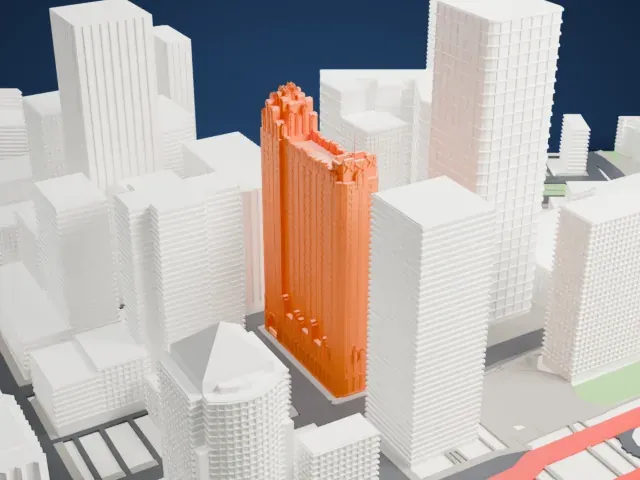 Guardian Building model, South view