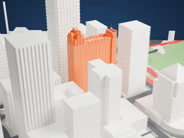 Guardian Building model, West view