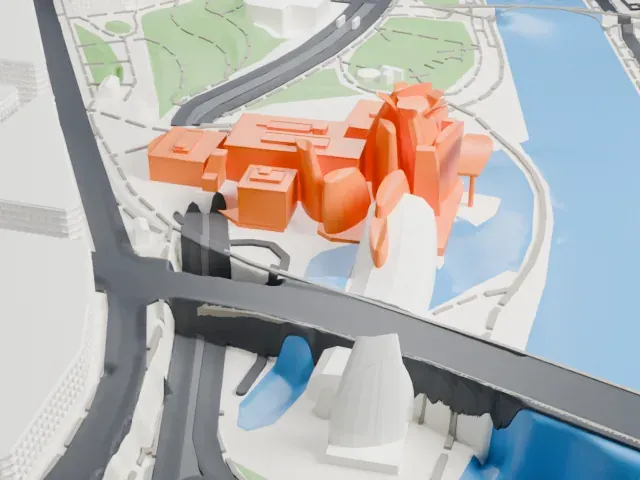 Guggenheim Museum Bilbao model, East view