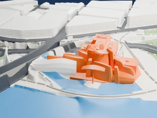 Guggenheim Museum Bilbao model, North view